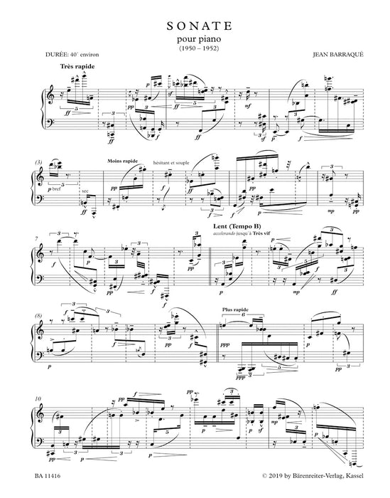 Sonate pour piano(1950-1952)