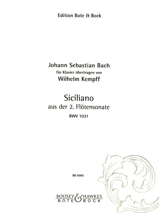 Siciliano  BWV 1031 [Kempff]