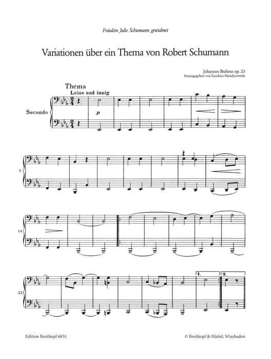 Variationen uber ein Thema von Robert Schumann Op.23(1P4H)