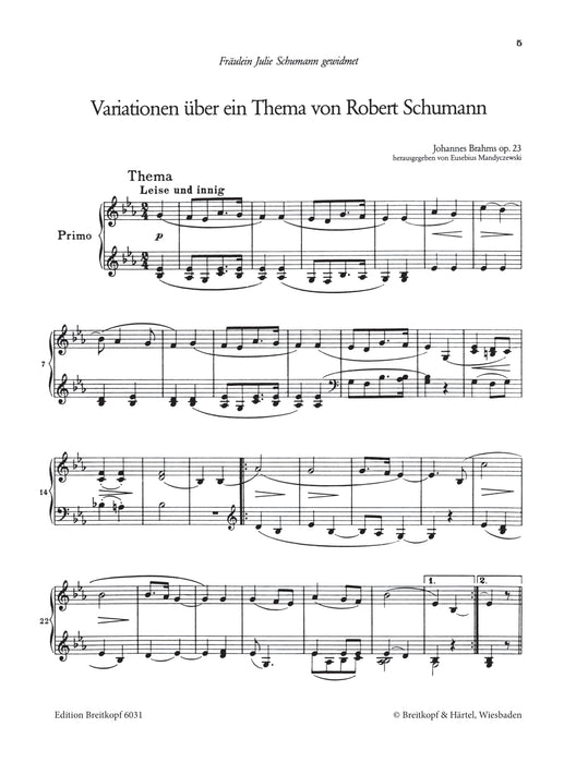 Variationen uber ein Thema von Robert Schumann Op.23(1P4H)
