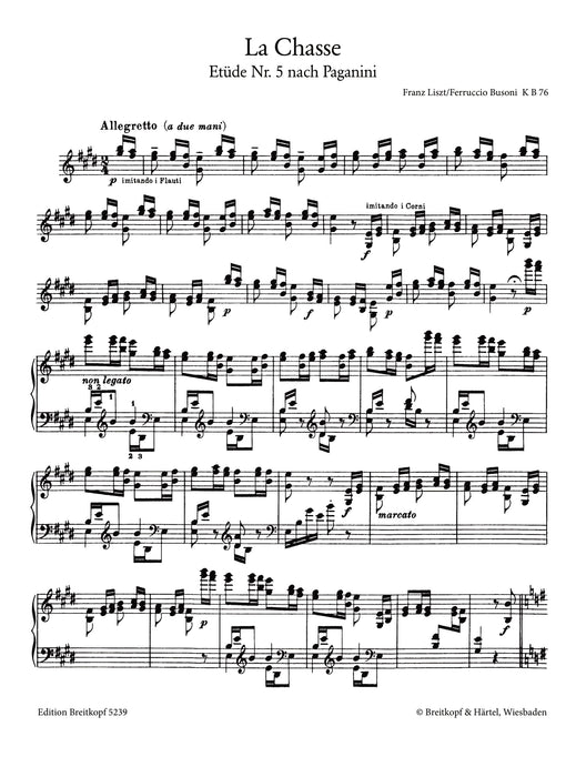 Six Etudes after Paganini No.5 in E major "La Chasse"