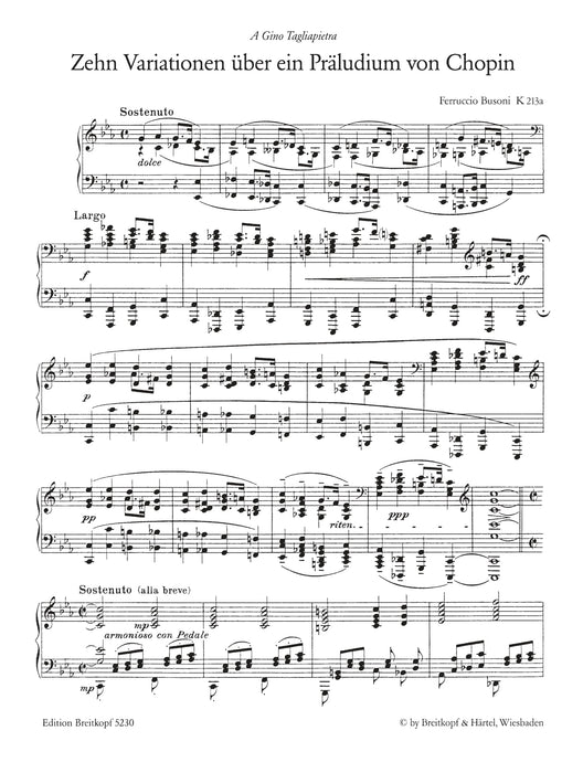 Zehn Variationen uber ein Praludium von Chopin K 213a