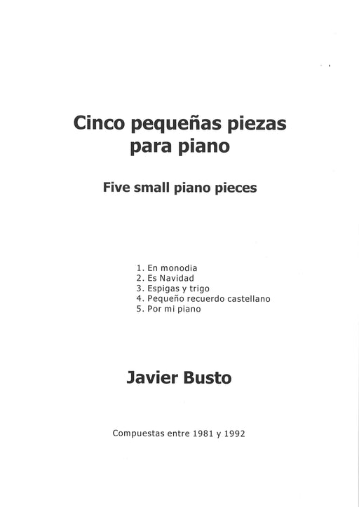 Cinco pewuenas piezas para piano