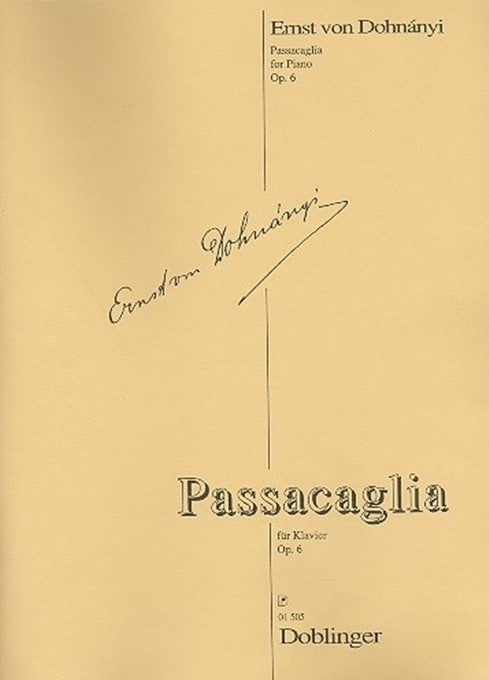 Passacaglia Op.6/パッサカリア 作品6