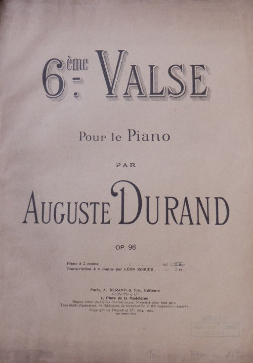 デュラン (Durand) — 楽譜専門店 Crescendo alle