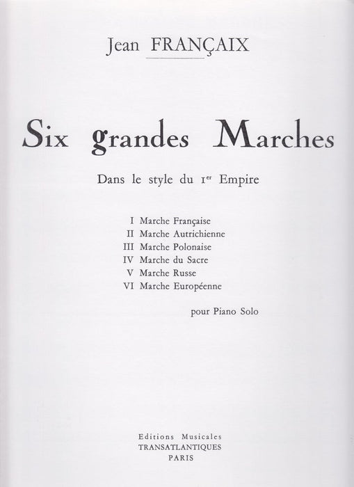 6 grandes Marches -Dans le style du 1er Empire