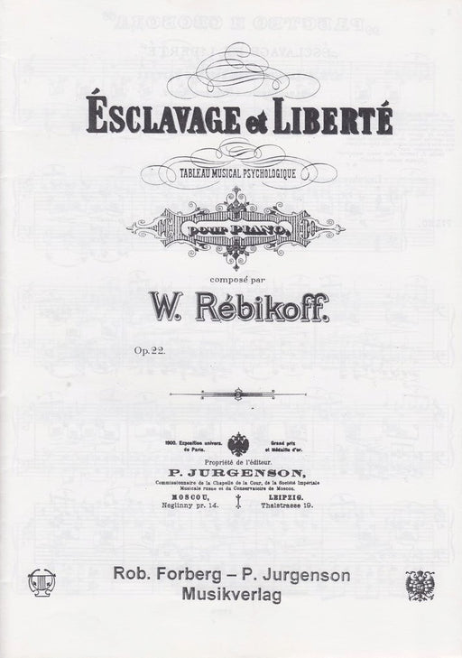 Esclavage et Liberte Tableau Musical-Psychologique Op.22