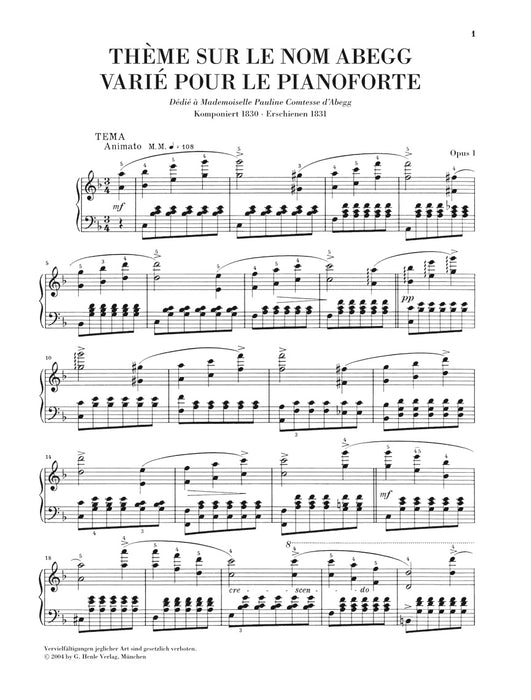 Abegg-Variationen Op.1