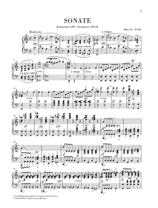Klaviersonate Op.42 D845 a-moll
