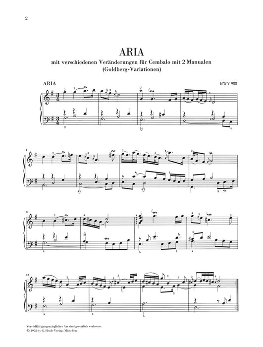 Goldberg-Variationen BWV988 - ゴールドベルク変奏曲 BWV988 - J.S.