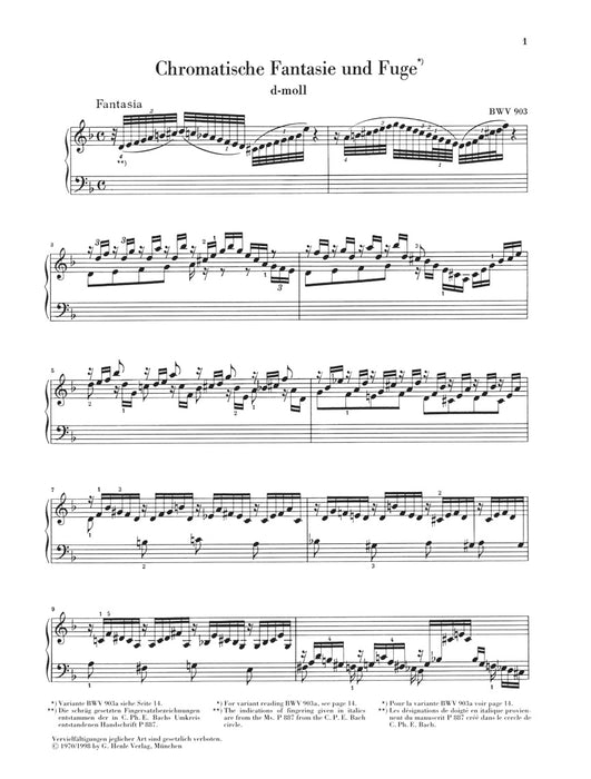 Chromatische Fantasie und Fuge d-moll BWV903