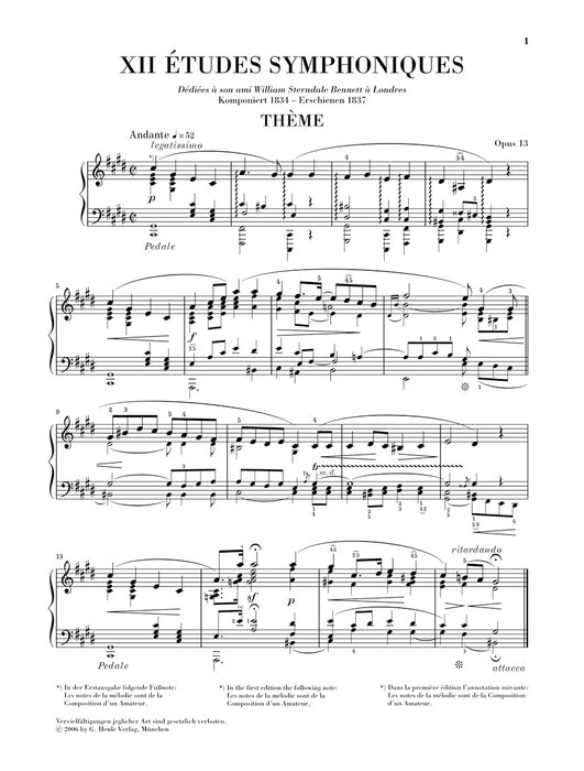 Symphonische Etuden Op.13 (Fassungen 1837 u.1852)