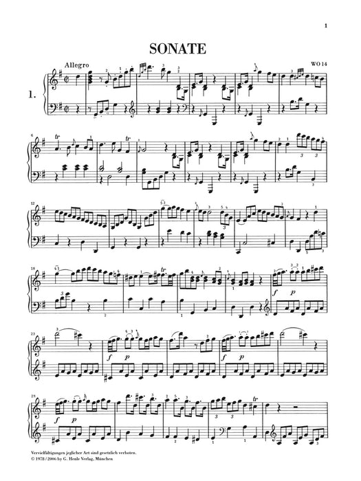 Klaviersonaten Auswahl, Band 1 (1768-1785)
