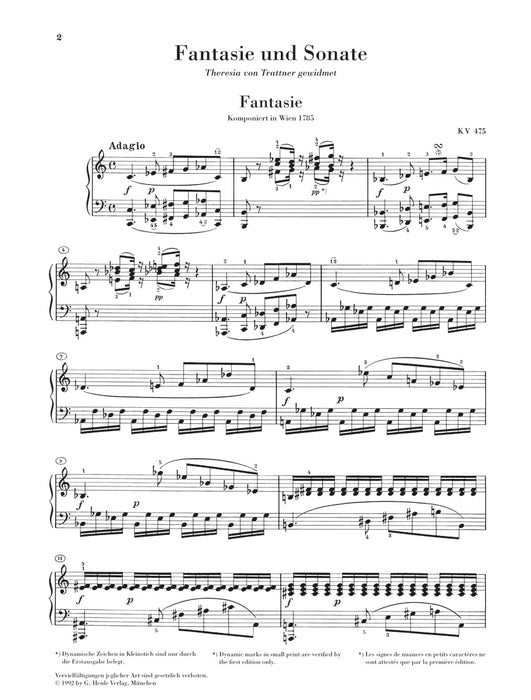 Fantasie und Sonate c-moll KV475/457