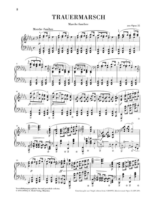 Trauermarsch Marche funebre aus der Klaviersonate b-moll Op.35 [Marche funebre]