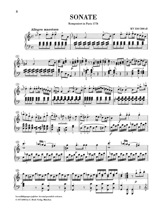 Klaviersonate KV310 a-moll (300d)