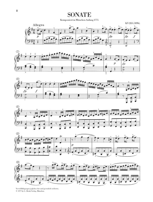 Klaviersonate G-dur KV283 (189h)