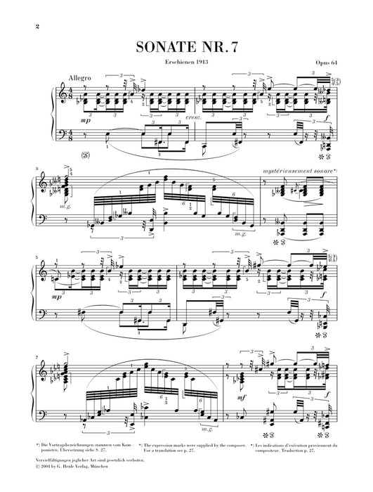 Klaviersonate Nr.7 Op.64