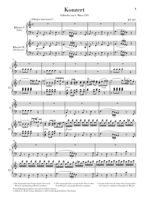 KlavierKonzert C-dur KV467