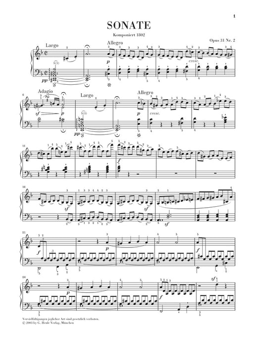BEETHOVEN  ピアノソナタ第17番 「テンペスト」 HENLE