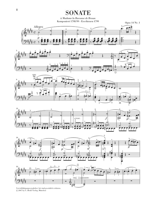 Piano Sonata No.9 E-dur Op.14-1 & No.10 G-dur Op.14-2
