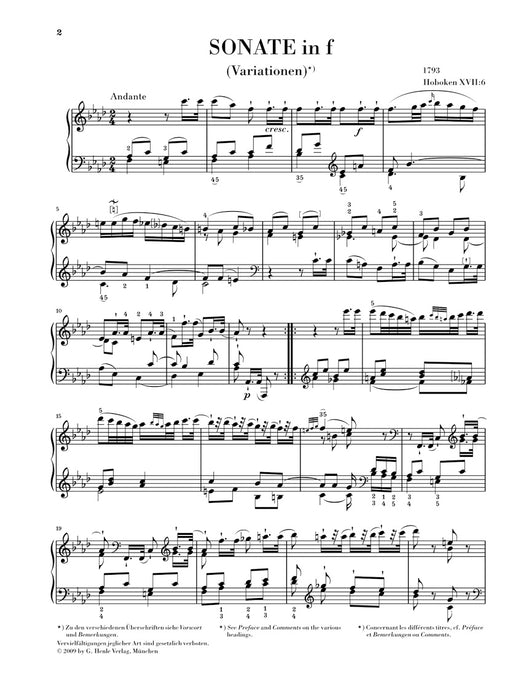 Variationen f-moll (Sonate) Hob.17:6
