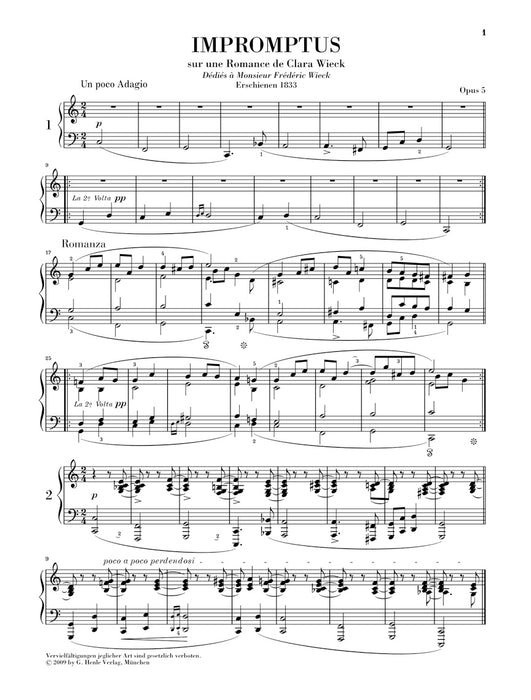Impromptus Op.5 [Fassungen 1833 und 1850]