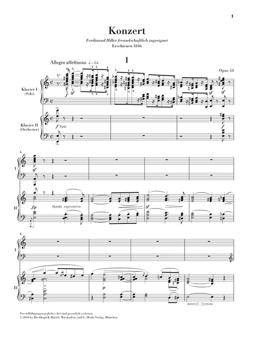 Klavierkonzert a-moll Op.54 - ピアノ協奏曲 イ短調 （ピアノ