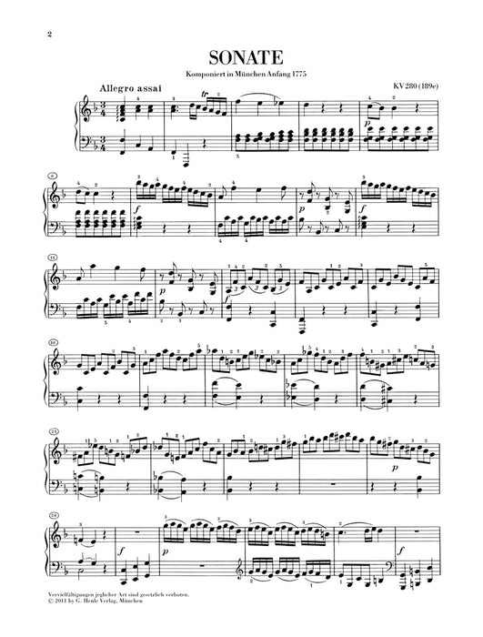 Klaviersonate F-dur KV280