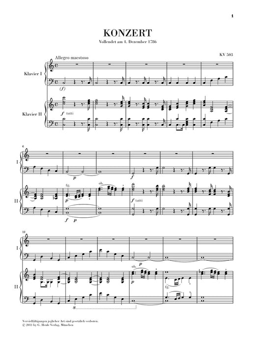 Piano Concerto in C major KV503