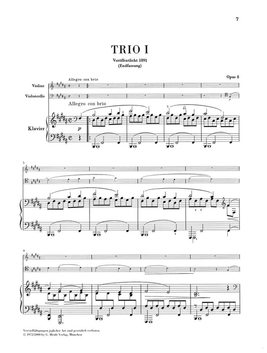 Piano Trios - ピアノ三重奏曲集 - ブラームス — 楽譜専門店 Crescendo