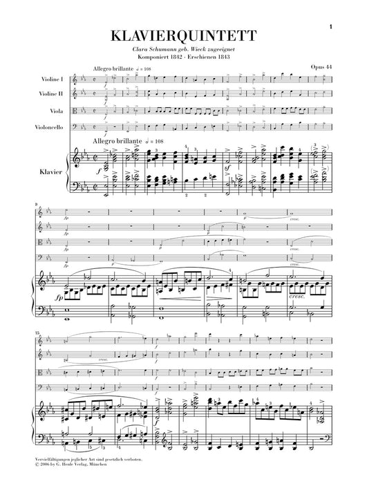 Piano Quintet in E♭major Op.44 - ピアノ五重奏 変ホ長調 作品44 