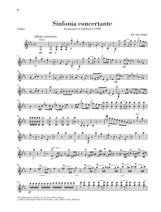 Sinfonia Concertante Es-dur KV364