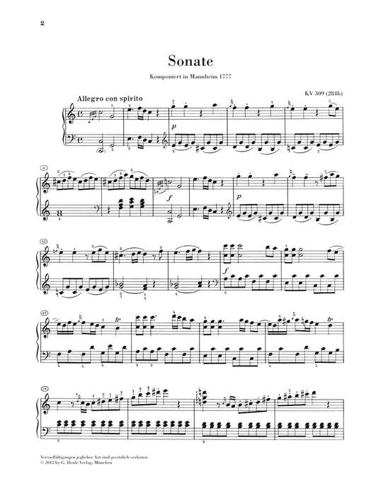 Piano Sonata in C major KV309