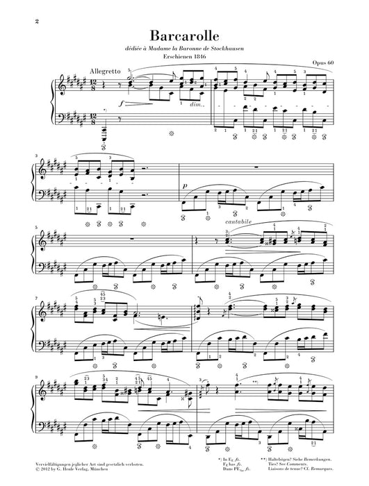Barcarolle Fis-dur Op.60