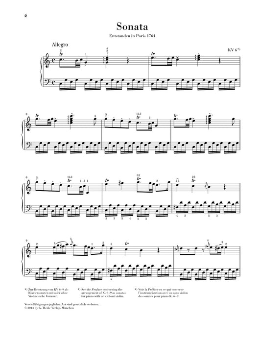 Wunderkind Sonatas I K.6-9