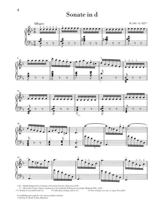 Piano Sonata in d minor (Toccata) K.141/ L.422