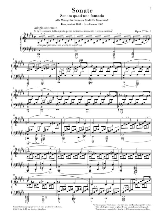 Piano Sonata No.14 cis-moll Op.27-2 [Mondschein]
