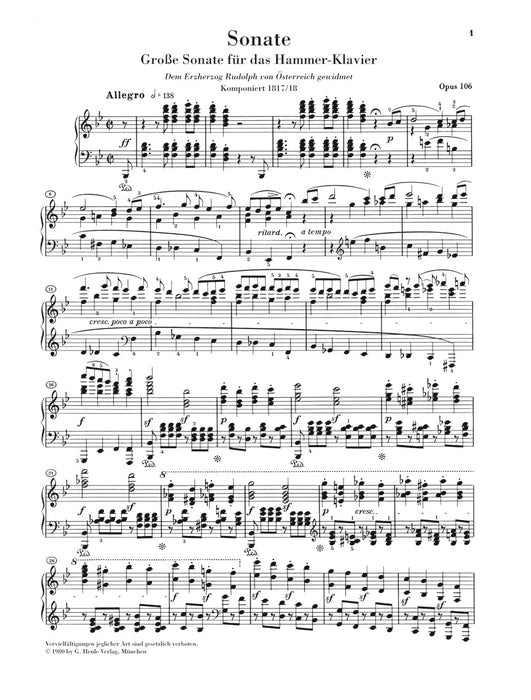 Klaviersonaten Nr.29 B-dur op.106