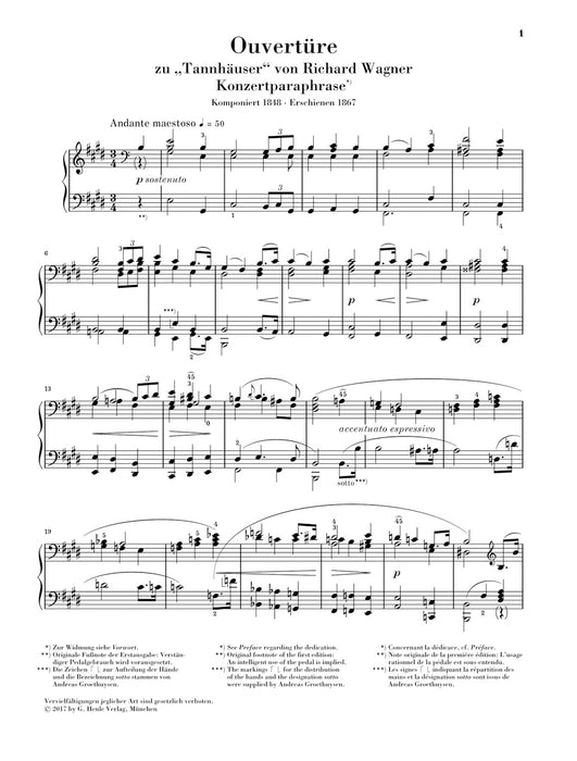 Overture zu"Tannhauser" Konzertparaphrase fur Klavier(Richard Wagner)