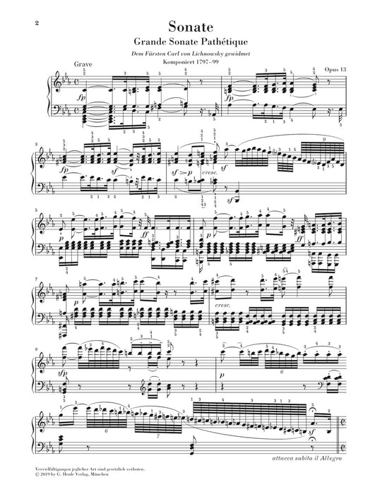 Klaviersonate Nr.8 c-moll Op.13 [Grande Sonate Pathetique