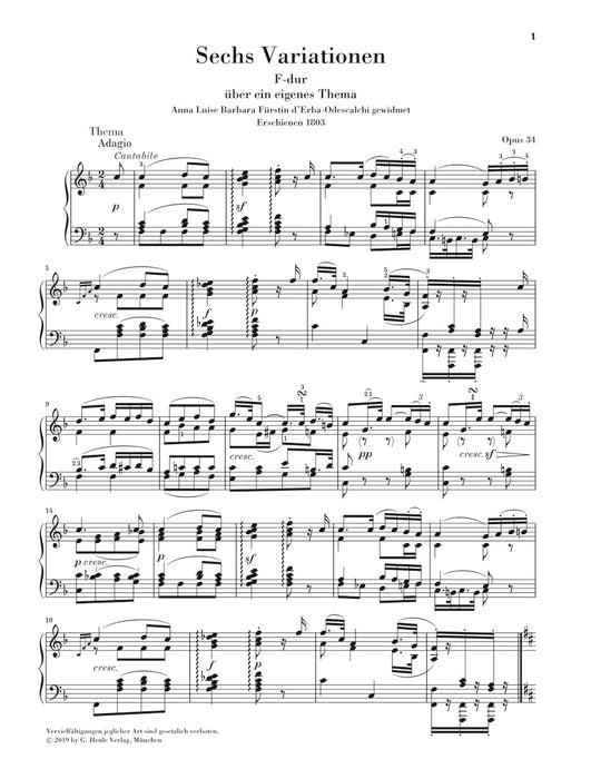 6 Variations in F dur Op.34