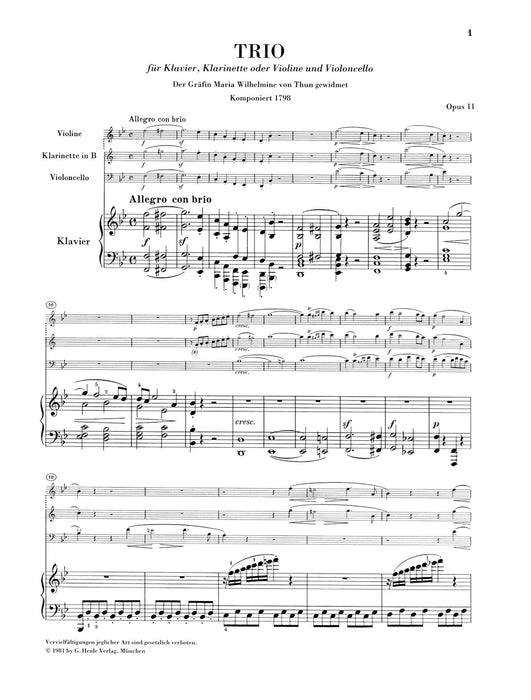 Clarinet Trios B flat major op.11 and E flat major op.38