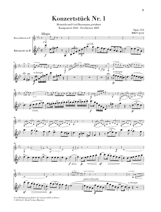 Concert Pieces Op.113 and 114