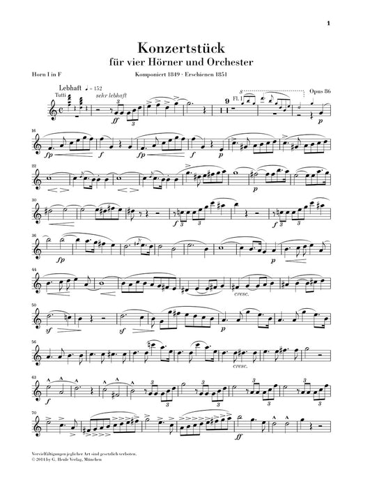 Concert Piece for four Horns and Orchestra op.86