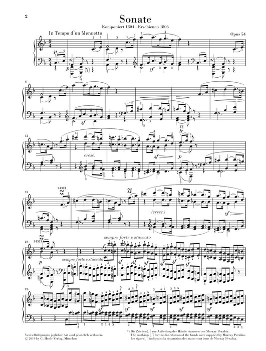 Klaviersonate Nr.22 F dur Op.54