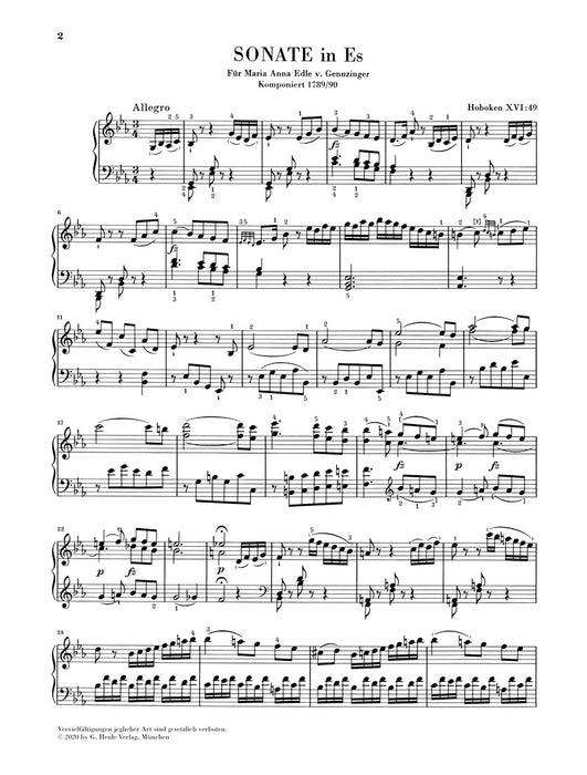 Klaviersonate Es-dur Hob.XVI:49