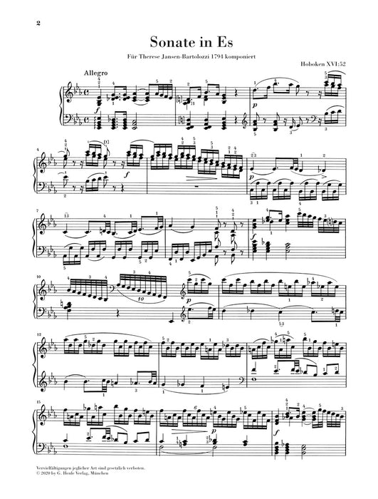 Klaviersonate Es-dur Hob.XVI:52