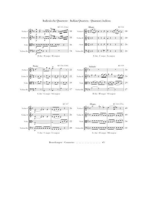 String Quartets(Italian Quartets) Volume I