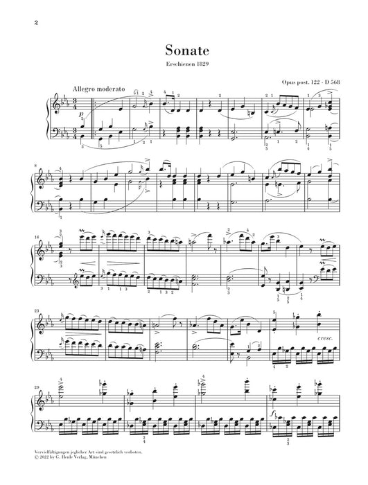 Klaviersonate Es-dur Op.post 122 D568